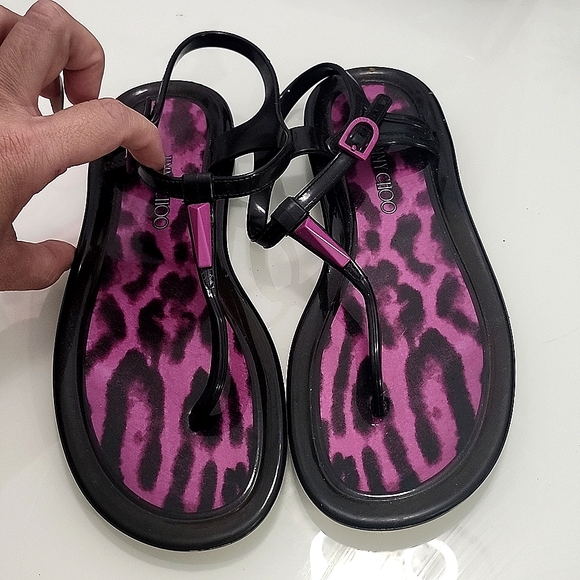 JIMMY CHOO Maui Leo pink tstrap jellies - Picture 8 of 12